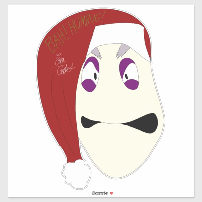 Pegatina Sr. Williams Bah Humbug navidad (Hoja)