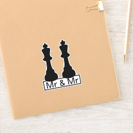 Pegatina Sr. Y Sr. King Chess Pieces Boda Gay
