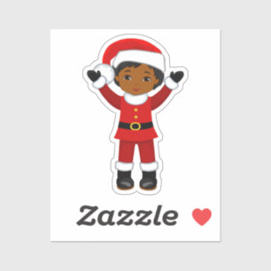 Pegatina Sra. Black Santa Melanin Navidades Claus Men