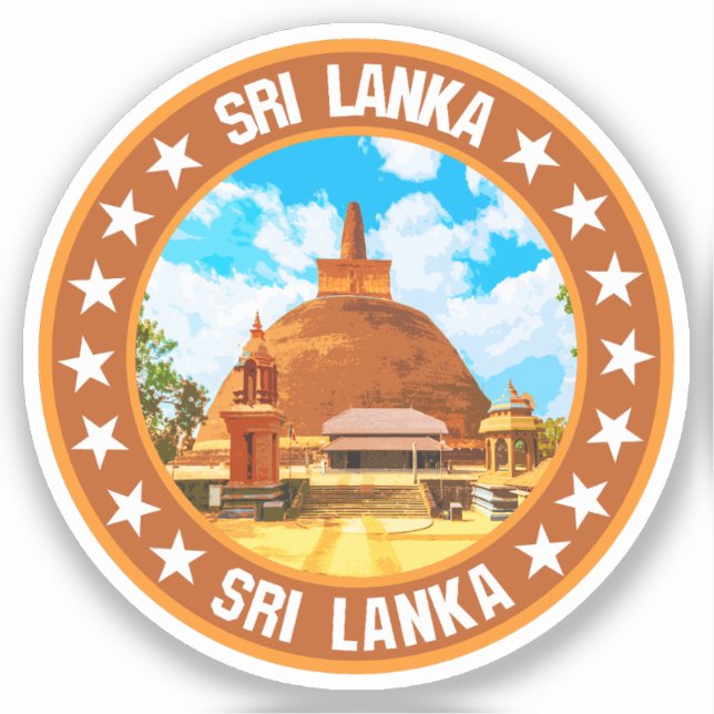 Pegatina Sri Lanka (Anverso)