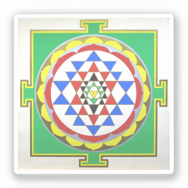Pegatina Sri Yantra - Colores Precisos (Anverso)
