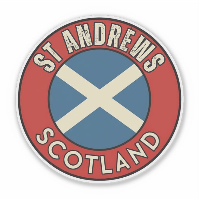 Pegatina St Andrews, Escocia (Anverso)