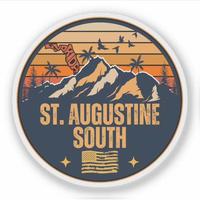Pegatina St. Augustine Sur, Florida  (Anverso)