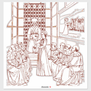 Pegatina St Catherine disputando con académicos por Masolin