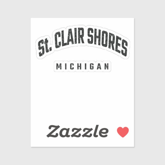 Pegatina St. Clair Shores Michigan MI (Hoja)