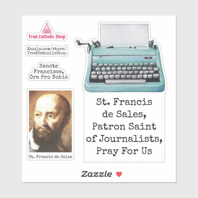 Pegatina St. Francis De Sales Saint Prayer (Hoja)