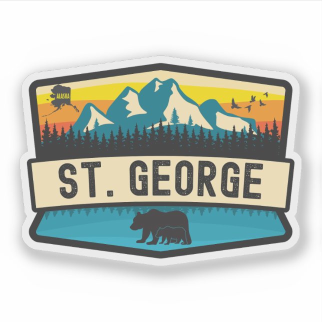 Pegatina St. George, Alaska (Anverso)