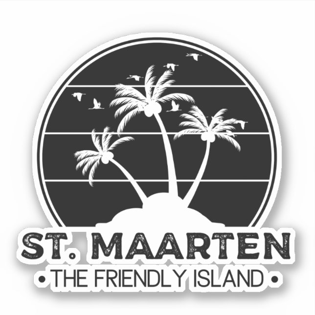 Pegatina St. Maarten The friendly Island Sint Martin (Anverso)