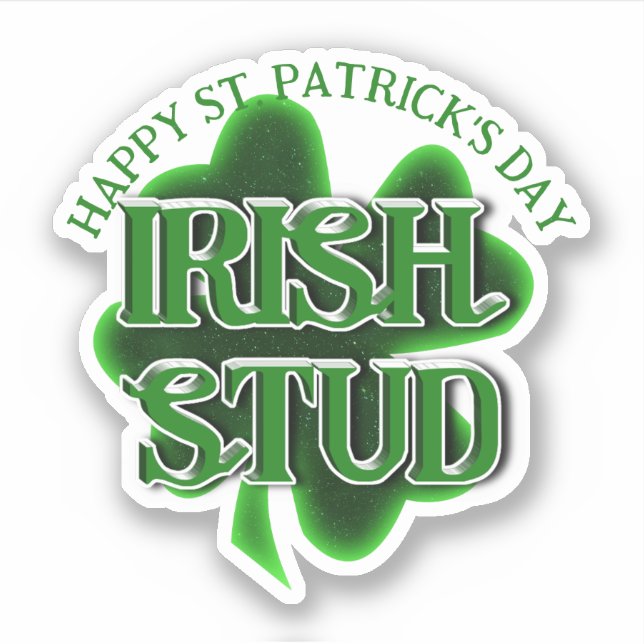 Pegatina St. Patrick's Day Irish Stud (Anverso)