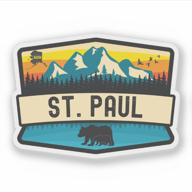 Pegatina St. Paul, Alaska (Anverso)