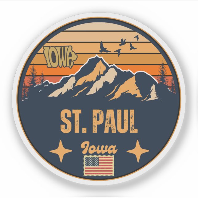 Pegatina St. Paul, Iowa (Anverso)