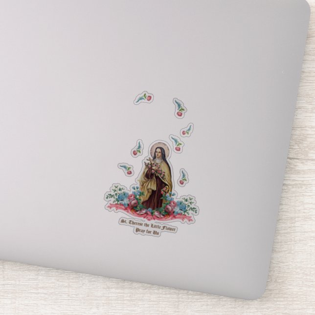 Pegatina St. Therese con Rosas (Detalle)