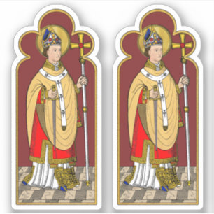 Pegatina St. Thomas Becket con espada (M 033; coloreado)