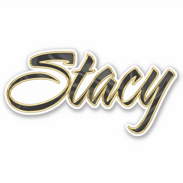 Pegatina Stacy black gold Lettering Aufkleber Sticker (Anverso)