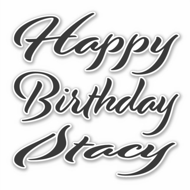 Pegatina Stacy Name Vorname black Sticker Geburtstag (Anverso)