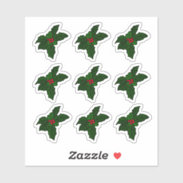 Pegatina Stain-Glass Holly Berries