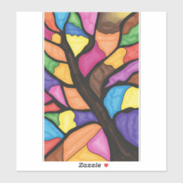 Pegatina Stain glass tree art 