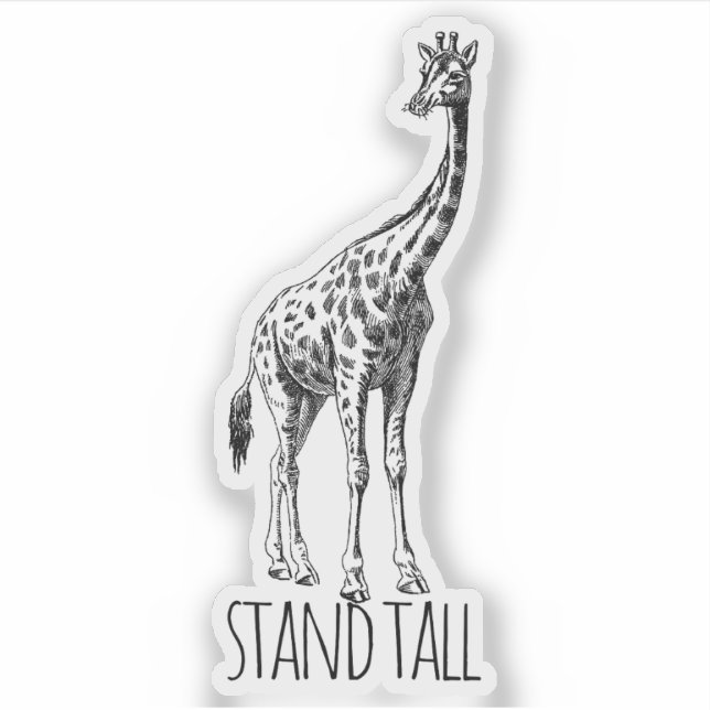 Pegatina Stand Tall Graceful Giraffe (Anverso)