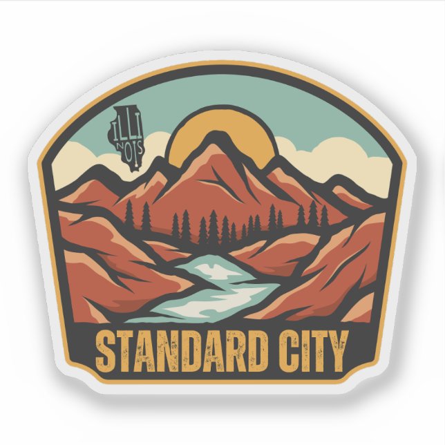 Pegatina Standard City, Illinois (Anverso)