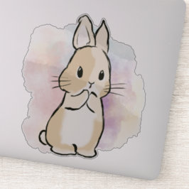 Pegatina Standing bunny watercolor 