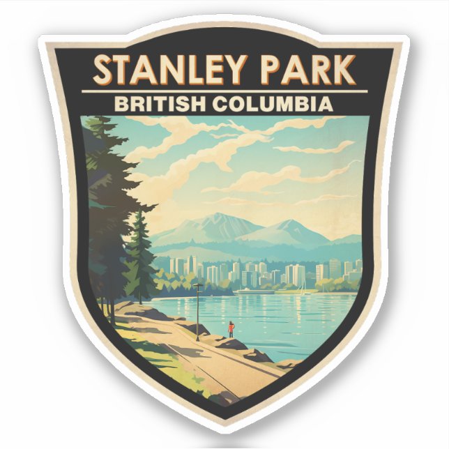 Pegatina Stanley Park Vancouver Canadá Viajes de arte (Anverso)