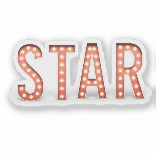 Pegatina STAR Marquee Lights Vinyl Decal (Anverso)