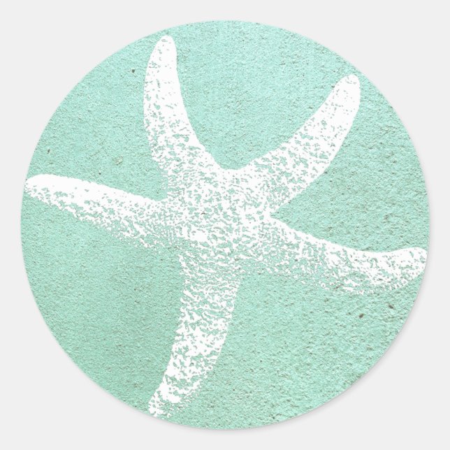 Pegatina Starfish azul y blanco (Anverso)