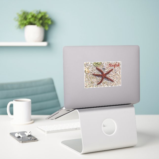 Pegatina Starfish Ocean Vintage Beach Retro Souvenir (Ordenado portátil  en el escritorio)