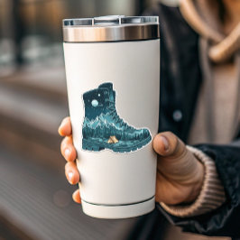 Pegatina Starry Night Hiking Boot Sticker | Die-Cut Sticker