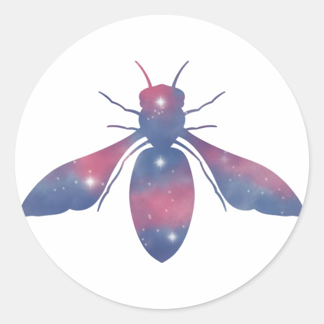 Pegatina Starscape de abeja blanca ligera (Anverso)