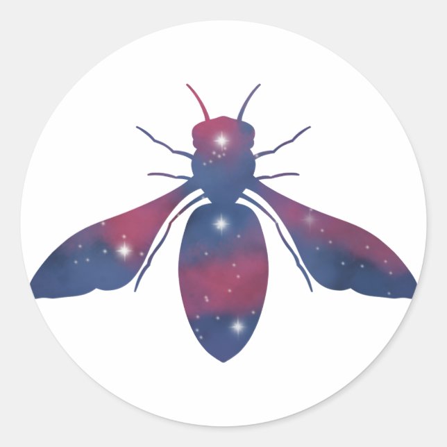 Pegatina Starscape de abeja negra (Anverso)