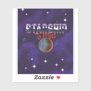 Pegatina Starship to Mars