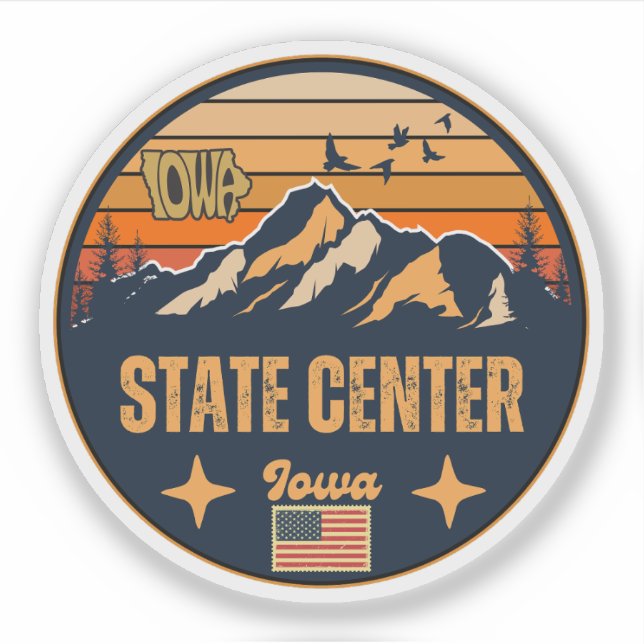 Pegatina State Center, Iowa (Anverso)