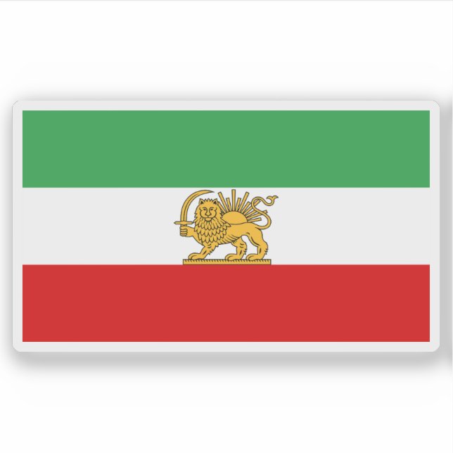 Pegatina State flag of Iran (1964–1980) (Anverso)