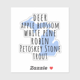 Pegatina State of Michigan Symbols Vinyl Stickers