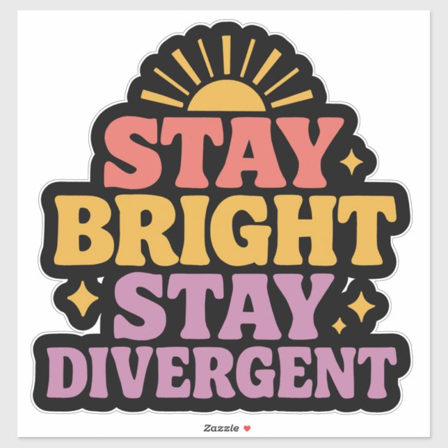 Pegatina Stay Bright, Stay Divergent (Hoja)