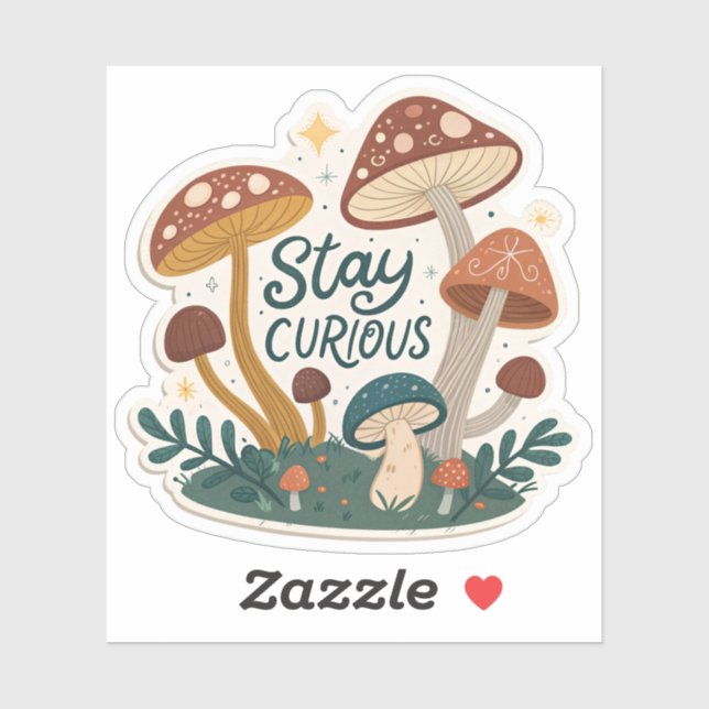 Pegatina Stay Curious | Whimsical Adventure-Inspired Sticke (Hoja)