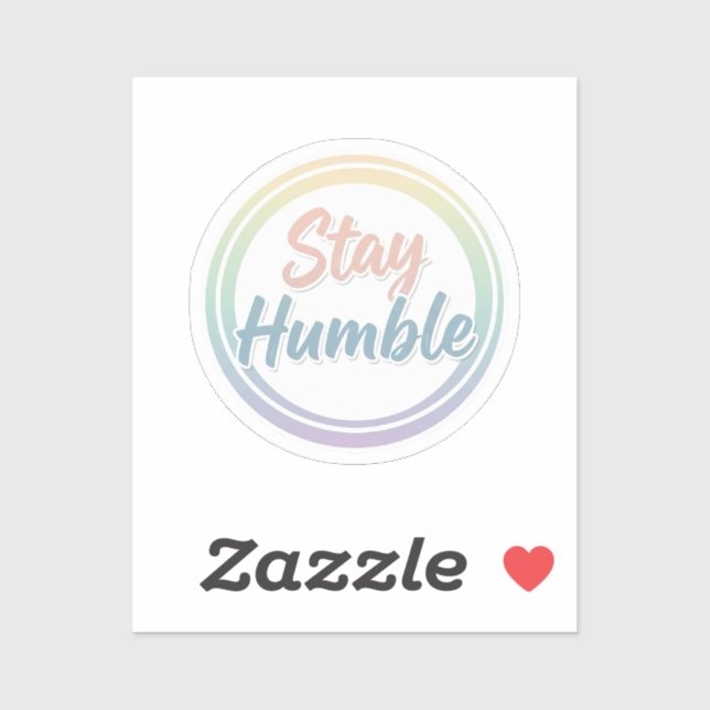 Pegatina Stay Humble Pastel Quote Circle design  (Hoja)