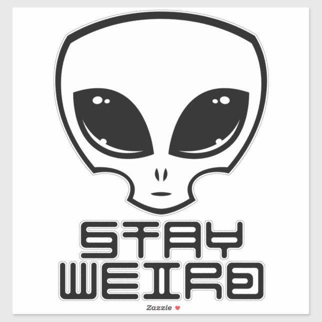 Pegatina Stay Weird Alien Head (Hoja)