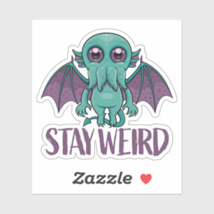 Pegatina Stay Weird Cute Cthulhu Monster