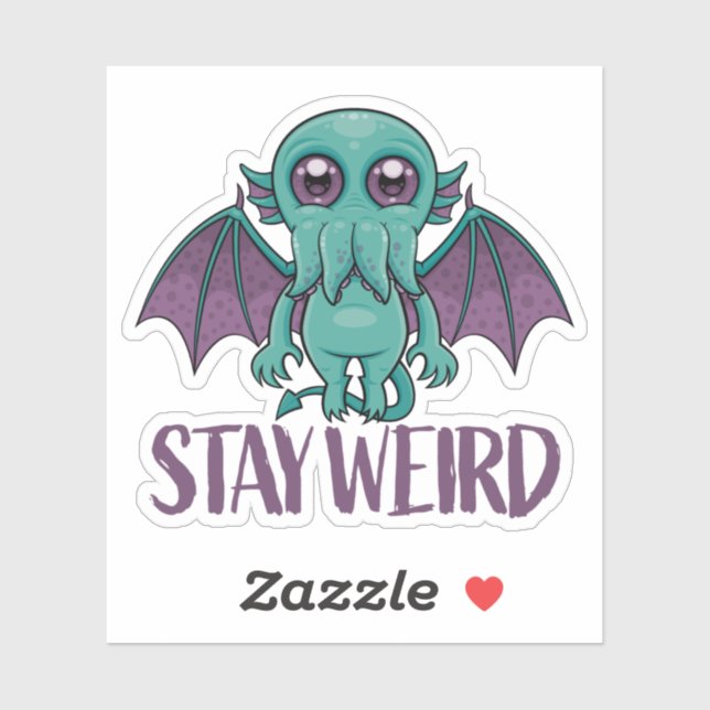 Pegatina Stay Weird Cute Cthulhu Monster (Hoja)
