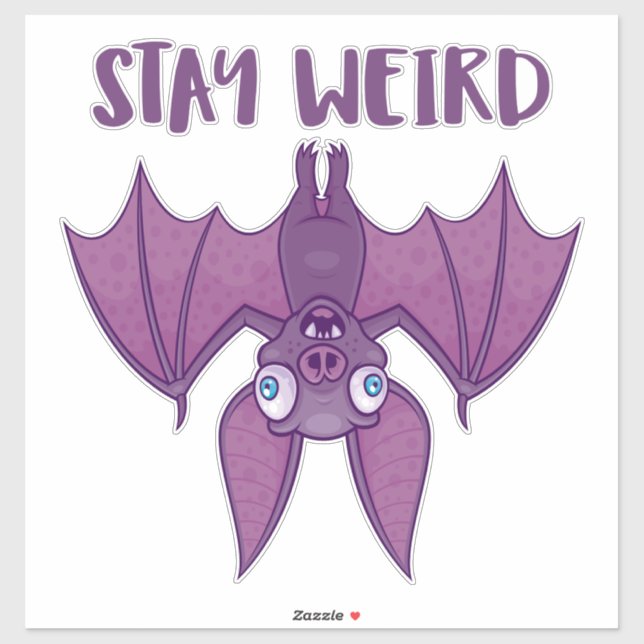 Pegatina Stay Weird Personalizado Bat (Hoja)