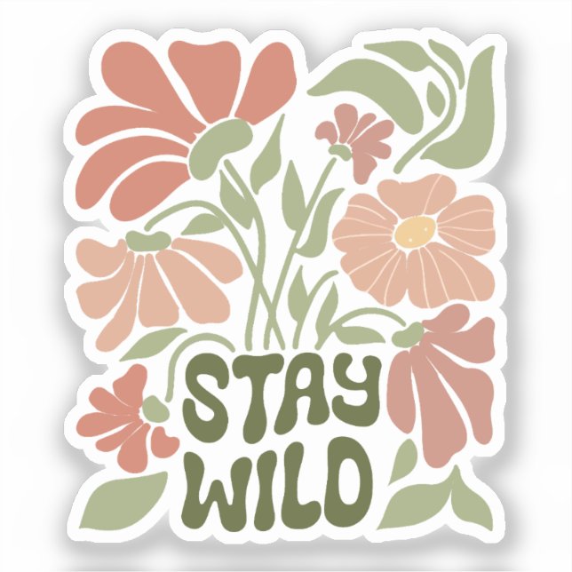 Pegatina Stay wild flower (Anverso)