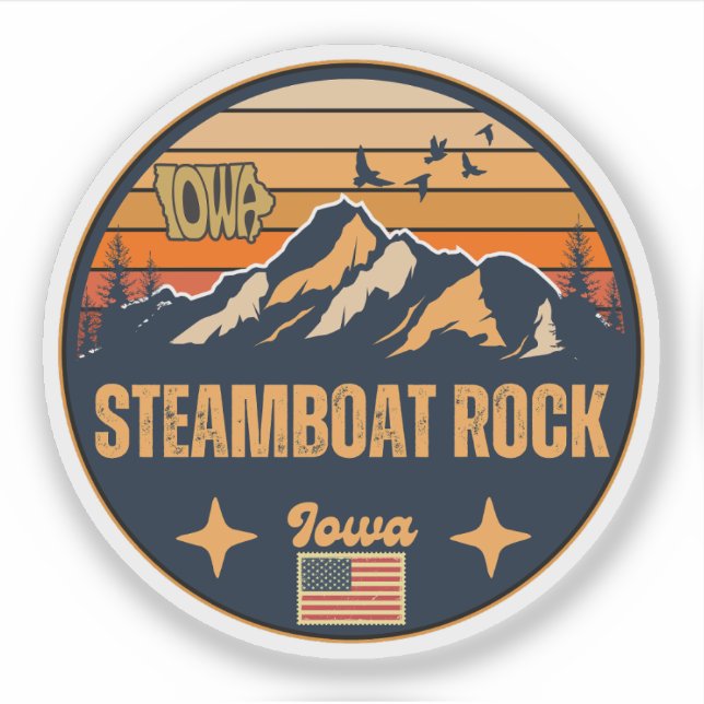 Pegatina Steamboat Rock, Iowa (Anverso)