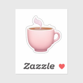 Pegatina Steaming Pink Teacup Emoji