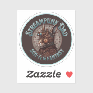 Pegatina Steampunk Dad Rabbit