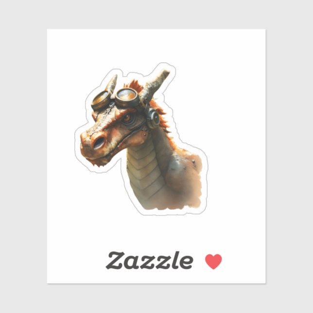 Pegatina Steampunk Dragon (Hoja)