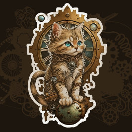 Pegatina Steampunk Kitten