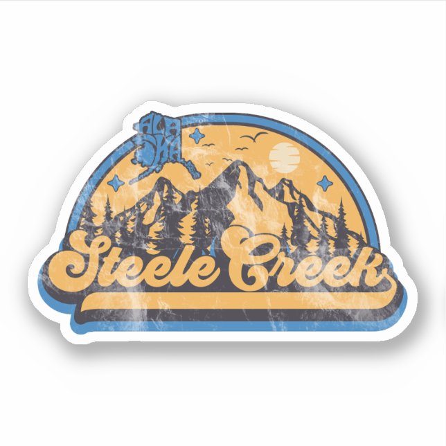 Pegatina Steele Creek Alaska  (Anverso)