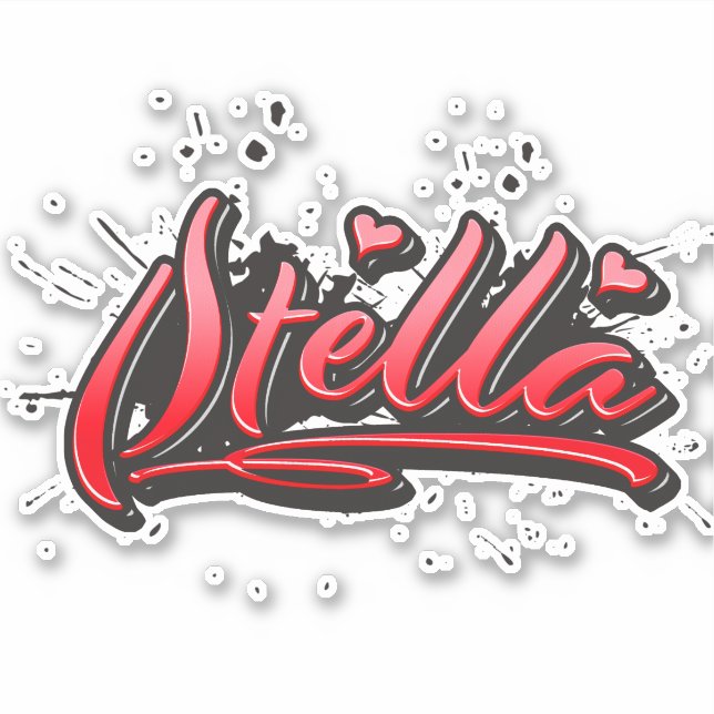 Pegatina Stella red Heart Graffiti Aufkleber Sticker (Anverso)